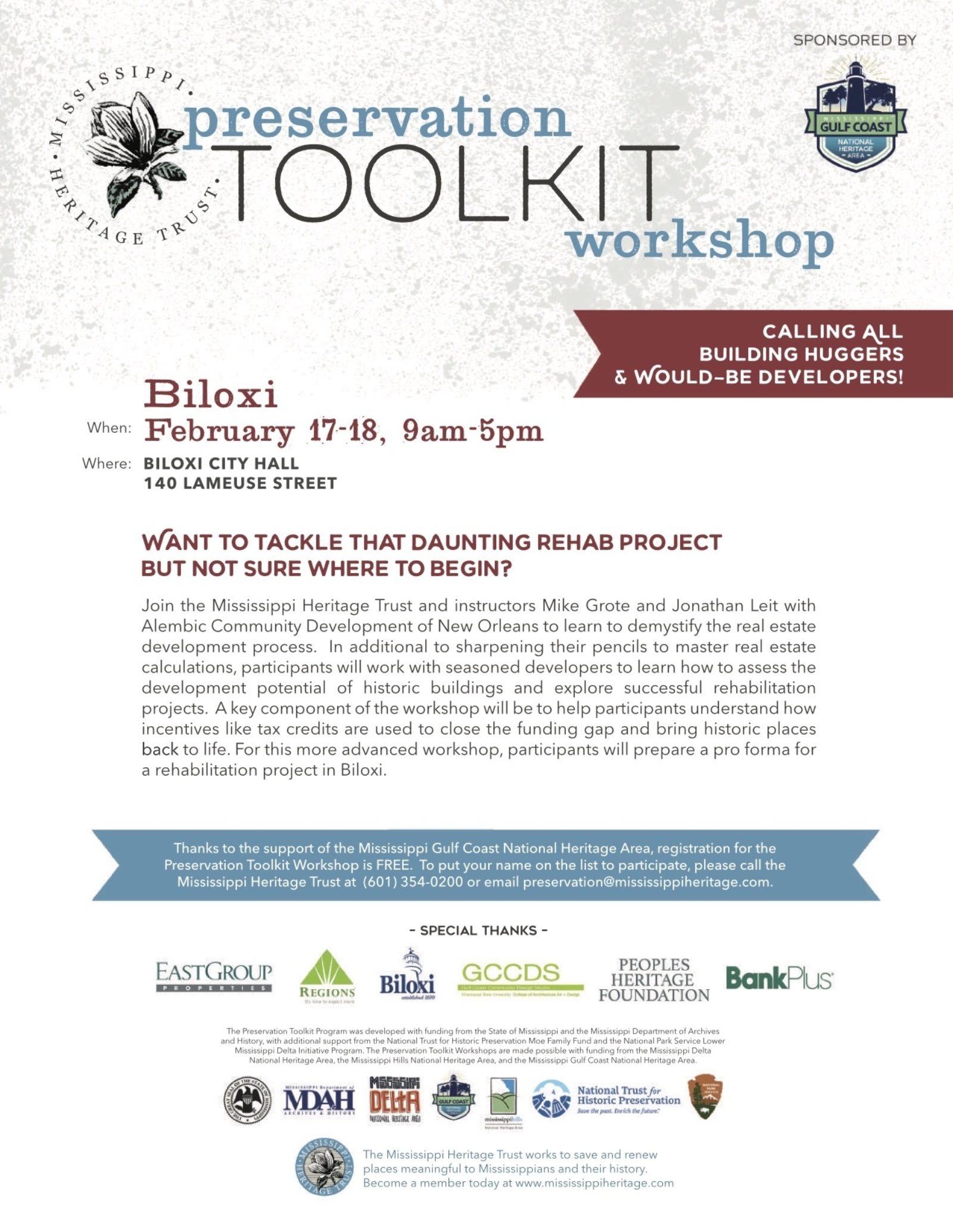 Preservation Toolkit Workshop Biloxi